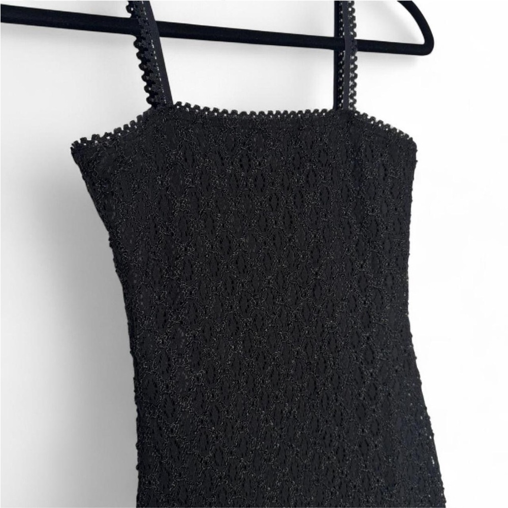 VTG 90s Lace Whimsygoth Grunge Fairy Black Mini Dress